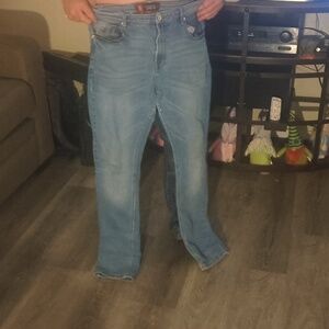 Buckle Light Blue Slim Straight Jeans